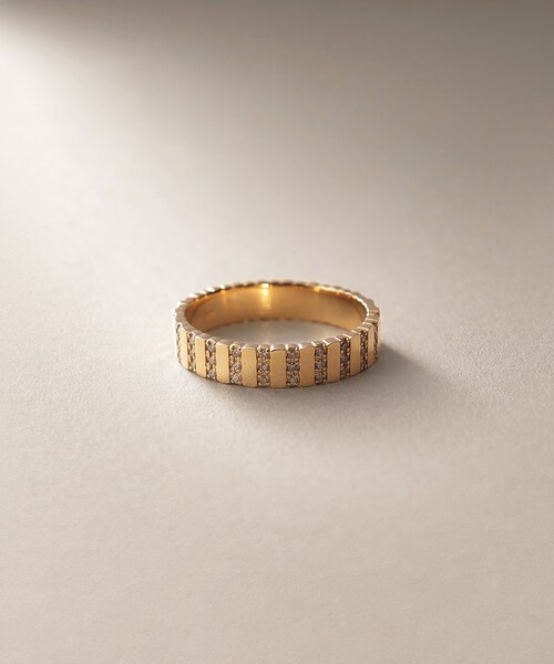 K18ダイヤモンド ストライプ リング(リング)|COCOSHNIK(ココシュニック)