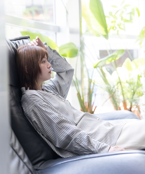 meeny miny（ミーニーマイニー）の「【meeny miny】【旭山動物園応援商品】ホッキョクグマ刺繍シャツ（シャツ/ブラウス・レディース・グレー/ネイビー・MEDIUM）」の16枚目の写真