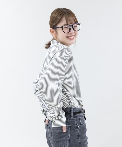 meeny miny（ミーニーマイニー）の「【meeny miny】【旭山動物園応援商品】ホッキョクグマ刺繍シャツ（シャツ/ブラウス・レディース・グレー/ネイビー・MEDIUM）」の18枚目の写真