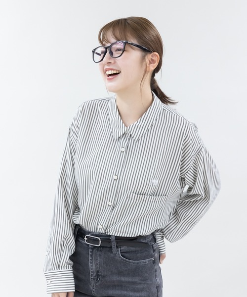 meeny miny（ミーニーマイニー）の「【meeny miny】【旭山動物園応援商品】ホッキョクグマ刺繍シャツ（シャツ/ブラウス・レディース・グレー/ネイビー・MEDIUM）」の19枚目の写真