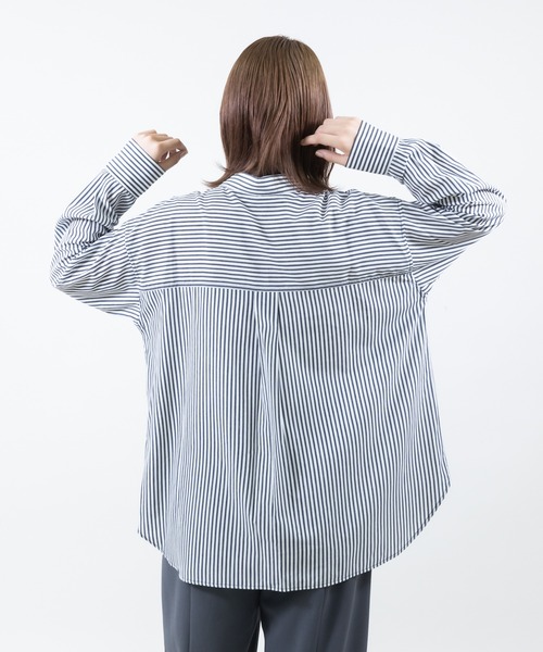 meeny miny（ミーニーマイニー）の「【meeny miny】【旭山動物園応援商品】ホッキョクグマ刺繍シャツ（シャツ/ブラウス・レディース・グレー/ネイビー・MEDIUM）」の6枚目の写真