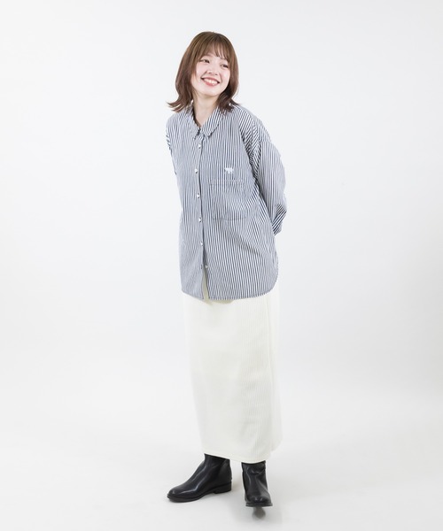 meeny miny（ミーニーマイニー）の「【meeny miny】【旭山動物園応援商品】ホッキョクグマ刺繍シャツ（シャツ/ブラウス・レディース・グレー/ネイビー・MEDIUM）」の3枚目の写真