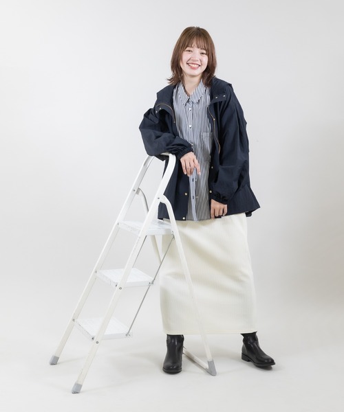 meeny miny（ミーニーマイニー）の「【meeny miny】【旭山動物園応援商品】ホッキョクグマ刺繍シャツ（シャツ/ブラウス・レディース・グレー/ネイビー・MEDIUM）」の4枚目の写真