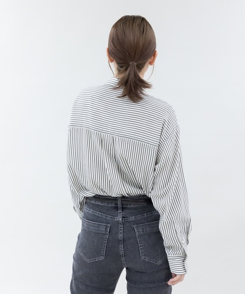 meeny miny（ミーニーマイニー）の「【meeny miny】【旭山動物園応援商品】ホッキョクグマ刺繍シャツ（シャツ/ブラウス・レディース・グレー/ネイビー・MEDIUM）」の22枚目の写真