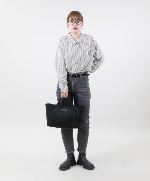 meeny miny（ミーニーマイニー）の「【meeny miny】【旭山動物園応援商品】ホッキョクグマ刺繍シャツ（シャツ/ブラウス・レディース・グレー/ネイビー・MEDIUM）」の9枚目の写真