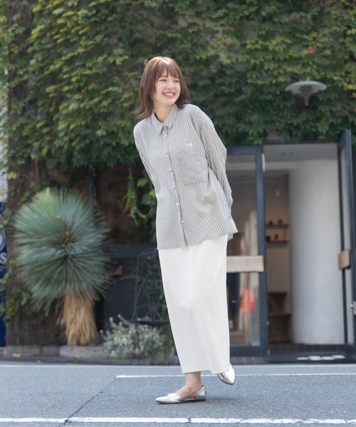 meeny miny（ミーニーマイニー）の「【meeny miny】【旭山動物園応援商品】ホッキョクグマ刺繍シャツ（シャツ/ブラウス・レディース・グレー/ネイビー・MEDIUM）」の13枚目の写真