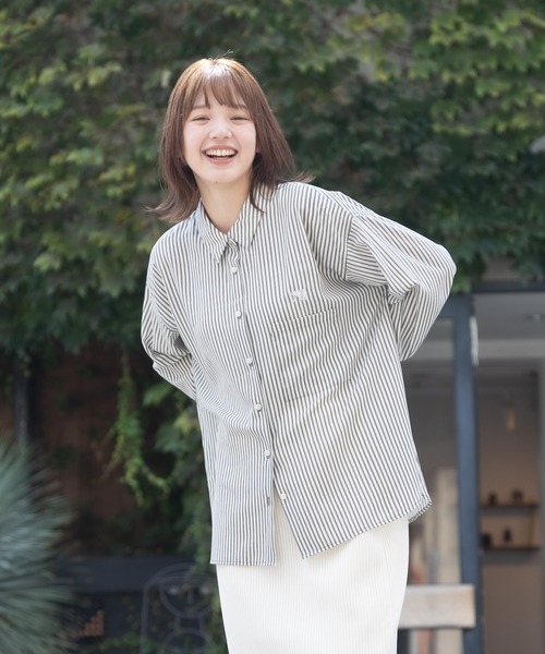 meeny miny（ミーニーマイニー）の「【meeny miny】【旭山動物園応援商品】ホッキョクグマ刺繍シャツ（シャツ/ブラウス・レディース・グレー/ネイビー・MEDIUM）」の15枚目の写真