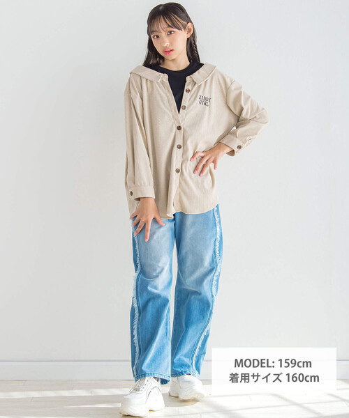 ZIDDY（ジディ）の「ドッキングコールテンシャツ(130~160cm)（シャツ 