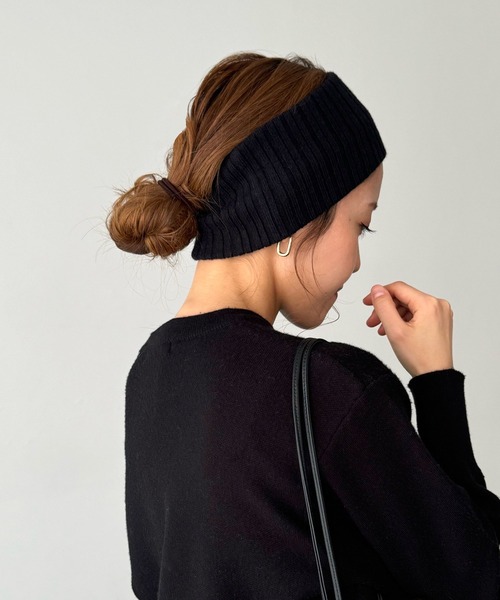 CANAL JEAN（キャナルジーン）の「El mar　リブヘアバンド（ヘアバンド・レディース・ブラウン/ブラック/グレー・ONE SIZE）」の2枚目の写真