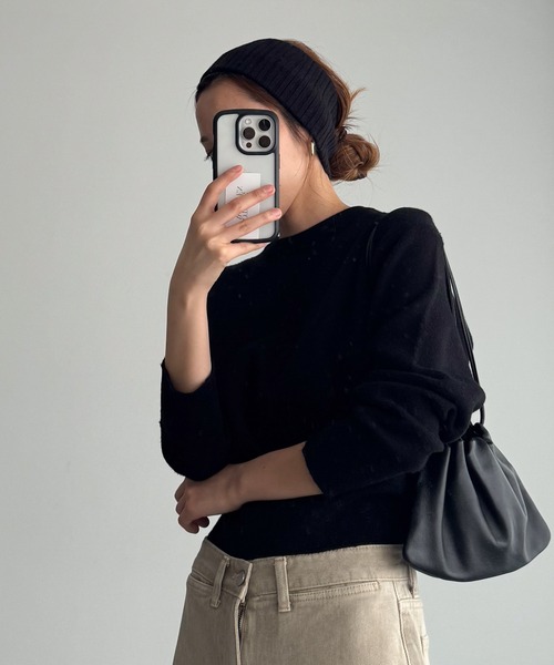 CANAL JEAN（キャナルジーン）の「El mar　リブヘアバンド（ヘアバンド・レディース・ブラウン/ブラック/グレー・ONE SIZE）」の7枚目の写真