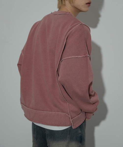 SENSE OF PLACE by URBAN RESEARCH(センスオブプレイスバイアーバンリサーチ)の「フェードパネルクルーネックスウェット(スウェット・メンズ・チャコールグレー/ピンク/グリーン・MEDIUM/LARGE)」の4枚目の写真
