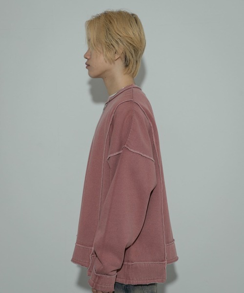 SENSE OF PLACE by URBAN RESEARCH(センスオブプレイスバイアーバンリサーチ)の「フェードパネルクルーネックスウェット(スウェット・メンズ・チャコールグレー/ピンク/グリーン・MEDIUM/LARGE)」の8枚目の写真