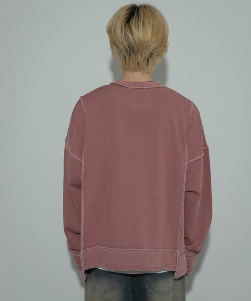 SENSE OF PLACE by URBAN RESEARCH(センスオブプレイスバイアーバンリサーチ)の「フェードパネルクルーネックスウェット(スウェット・メンズ・チャコールグレー/ピンク/グリーン・MEDIUM/LARGE)」の9枚目の写真