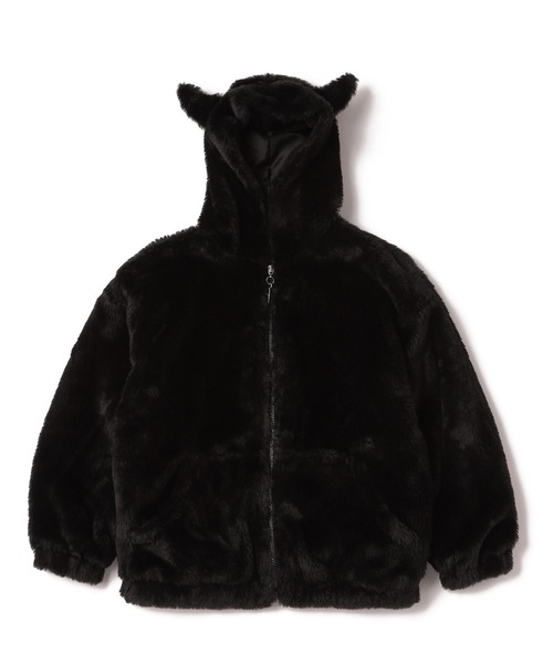 シシクイ ふわふわパーカー 黒 シシクイ ふわふわパーカー 黒