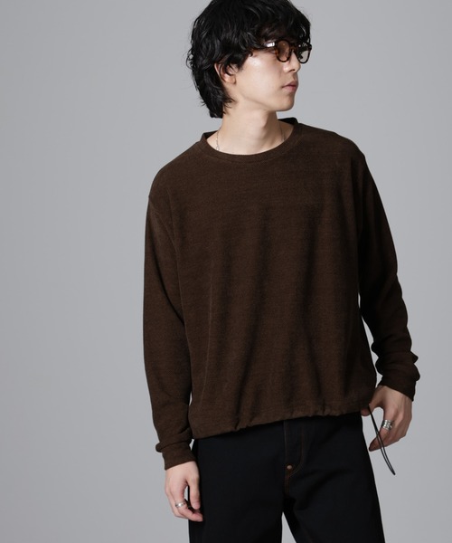 NANO universe（ナノユニバース）の「モールライクドローコードプルオーバー 長袖（Tシャツ/カットソー・メンズ・カーキ/ネイビー/ベージュ・L/M）」の2枚目の写真