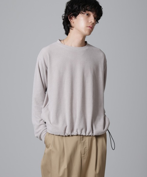 NANO universe（ナノユニバース）の「モールライクドローコードプルオーバー 長袖（Tシャツ/カットソー・メンズ・カーキ/ネイビー/ベージュ・L/M）」の14枚目の写真