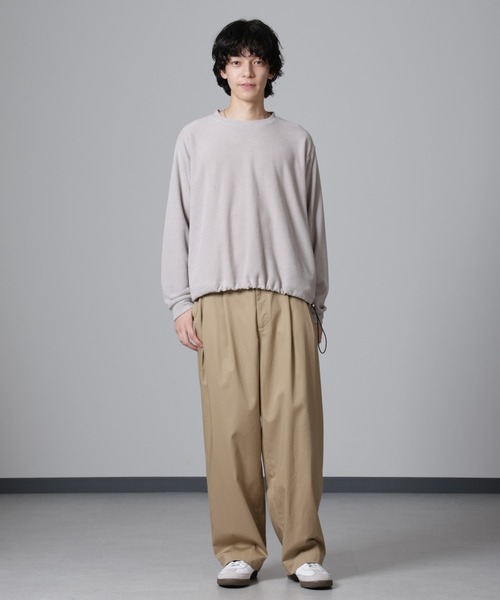 NANO universe（ナノユニバース）の「モールライクドローコードプルオーバー 長袖（Tシャツ/カットソー・メンズ・カーキ/ネイビー/ベージュ・L/M）」の17枚目の写真
