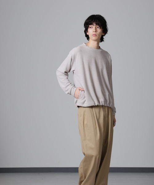 NANO universe（ナノユニバース）の「モールライクドローコードプルオーバー 長袖（Tシャツ/カットソー・メンズ・カーキ/ネイビー/ベージュ・L/M）」の18枚目の写真