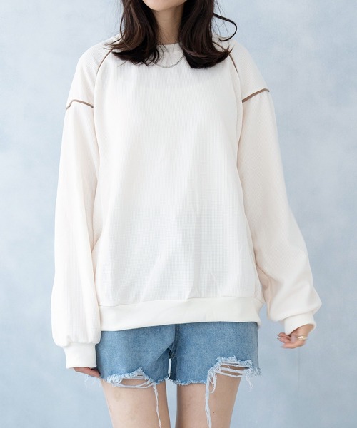 NinaetLina（ニナエリナ）の「バックリボンプルオーバー（Tシャツ/カットソー・レディース・アイボリー/ブラウン/グレー・FREE）」の9枚目の写真