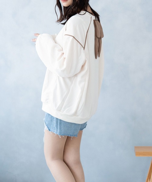 NinaetLina（ニナエリナ）の「バックリボンプルオーバー（Tシャツ/カットソー・レディース・アイボリー/ブラウン/グレー・FREE）」の13枚目の写真