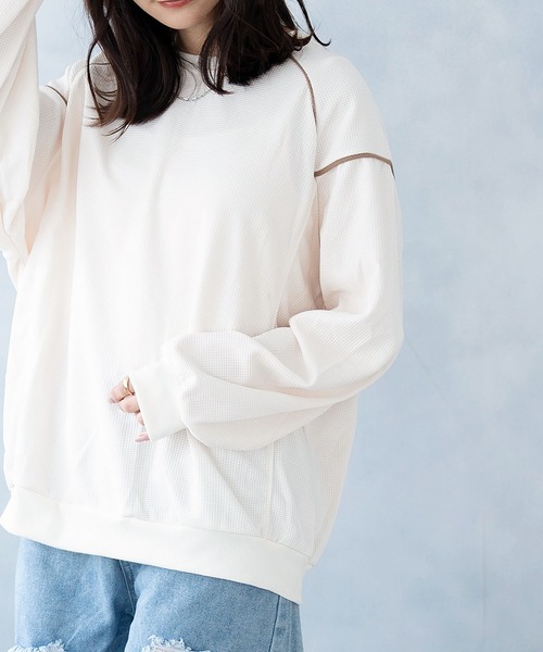 NinaetLina（ニナエリナ）の「バックリボンプルオーバー（Tシャツ/カットソー・レディース・アイボリー/ブラウン/グレー・FREE）」の15枚目の写真