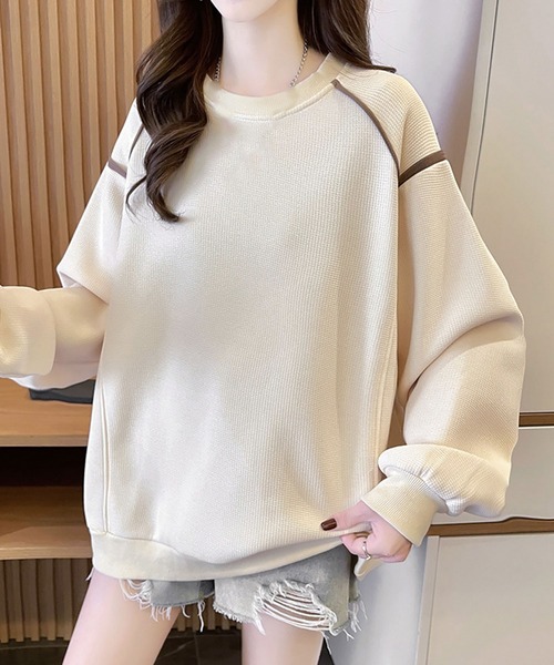 NinaetLina（ニナエリナ）の「バックリボンプルオーバー（Tシャツ/カットソー・レディース・アイボリー/ブラウン/グレー・FREE）」の4枚目の写真