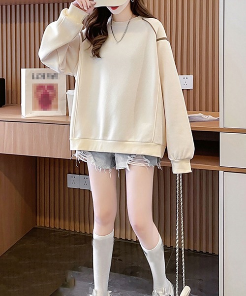 NinaetLina（ニナエリナ）の「バックリボンプルオーバー（Tシャツ/カットソー・レディース・アイボリー/ブラウン/グレー・FREE）」の5枚目の写真