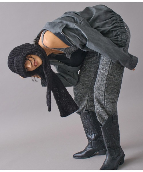 Settimissimo（セッティミッシモ）の「モヘヤロングイヤーマフラーニットキャップ（ニットキャップ/ビーニー・レディース・アイボリー/ブラック/グレー・FREE）」の10枚目の写真