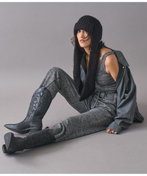 Settimissimo（セッティミッシモ）の「モヘヤロングイヤーマフラーニットキャップ（ニットキャップ/ビーニー・レディース・アイボリー/ブラック/グレー・FREE）」の11枚目の写真