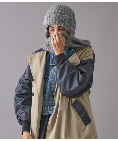 Settimissimo（セッティミッシモ）の「モヘヤロングイヤーマフラーニットキャップ（ニットキャップ/ビーニー・レディース・アイボリー/ブラック/グレー・FREE）」の14枚目の写真