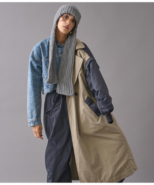 Settimissimo（セッティミッシモ）の「モヘヤロングイヤーマフラーニットキャップ（ニットキャップ/ビーニー・レディース・アイボリー/ブラック/グレー・FREE）」の16枚目の写真