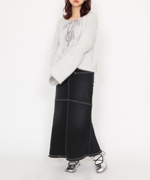 PUNYUS（プニュズ）の「フロントリボンカーディガン（カーディガン/ボレロ・レディース・ブラック/ブラウン/ライトグレー・1/2/3/4）」の19枚目の写真