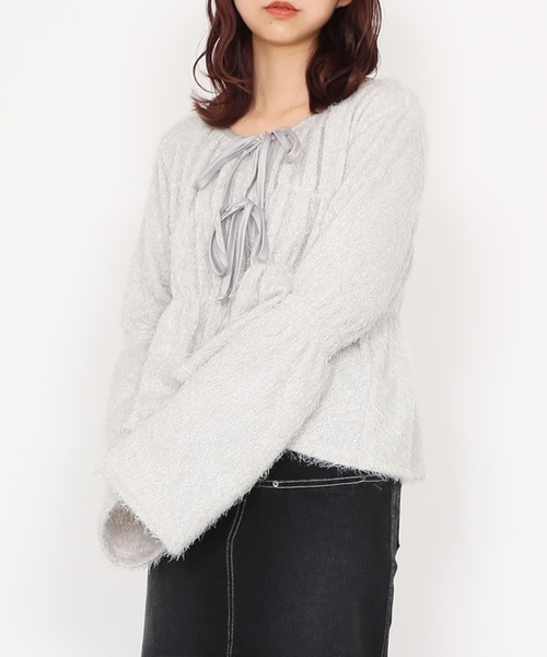 PUNYUS（プニュズ）の「フロントリボンカーディガン（カーディガン/ボレロ・レディース・ブラック/ブラウン/ライトグレー・1/2/3/4）」の17枚目の写真