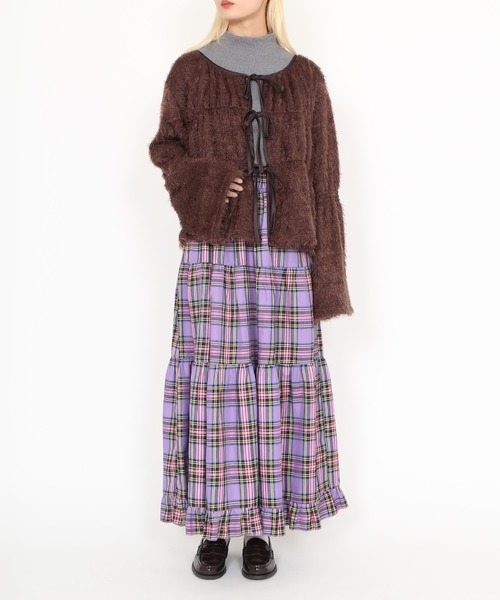 PUNYUS（プニュズ）の「フロントリボンカーディガン（カーディガン/ボレロ・レディース・ブラック/ブラウン/ライトグレー・1/2/3/4）」の11枚目の写真