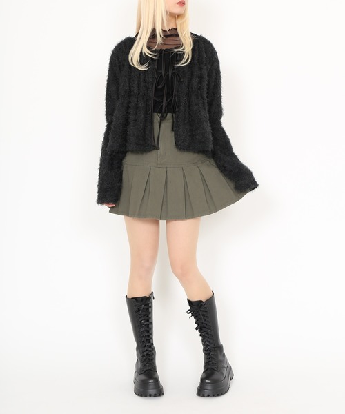 PUNYUS（プニュズ）の「フロントリボンカーディガン（カーディガン/ボレロ・レディース・ブラック/ブラウン/ライトグレー・1/2/3/4）」の14枚目の写真