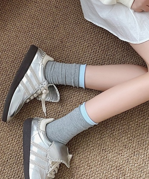 ROOPTOKYO（ループトウキョウ）の「▲配色レイヤードリブソックス（ソックス/靴下・レディース・ライトグレー/ブラウン/ダークグレー/ホワイト系/ブラック/カーキ・FREE）」の4枚目の写真