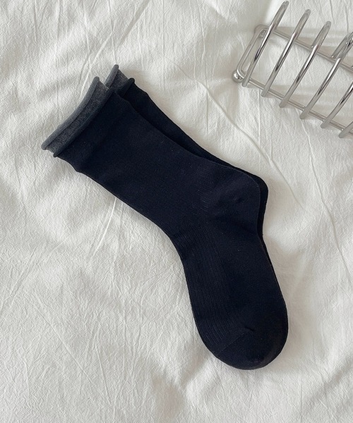 ROOPTOKYO（ループトウキョウ）の「▲配色レイヤードリブソックス（ソックス/靴下・レディース・ライトグレー/ブラウン/ダークグレー/ホワイト系/ブラック/カーキ・FREE）」の3枚目の写真