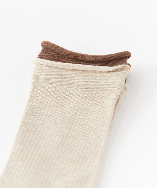 ROOPTOKYO（ループトウキョウ）の「▲配色レイヤードリブソックス（ソックス/靴下・レディース・ライトグレー/ブラウン/ダークグレー/ホワイト系/ブラック/カーキ・FREE）」の15枚目の写真