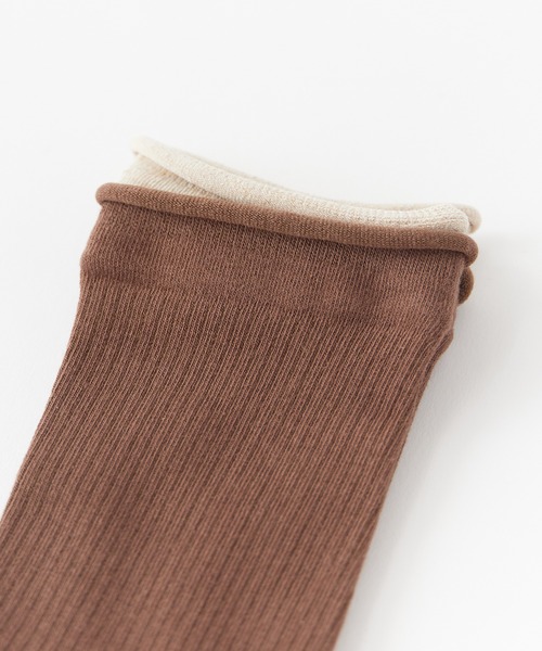 ROOPTOKYO（ループトウキョウ）の「▲配色レイヤードリブソックス（ソックス/靴下・レディース・ライトグレー/ブラウン/ダークグレー/ホワイト系/ブラック/カーキ・FREE）」の14枚目の写真