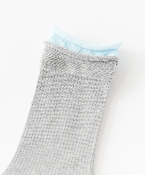 ROOPTOKYO（ループトウキョウ）の「▲配色レイヤードリブソックス（ソックス/靴下・レディース・ライトグレー/ブラウン/ダークグレー/ホワイト系/ブラック/カーキ・FREE）」の12枚目の写真