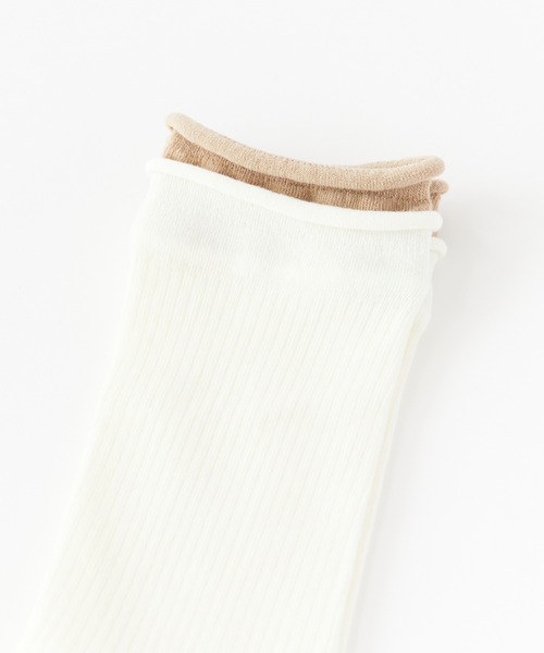 ROOPTOKYO（ループトウキョウ）の「▲配色レイヤードリブソックス（ソックス/靴下・レディース・ライトグレー/ブラウン/ダークグレー/ホワイト系/ブラック/カーキ・FREE）」の10枚目の写真