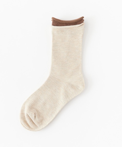 ROOPTOKYO（ループトウキョウ）の「▲配色レイヤードリブソックス（ソックス/靴下・レディース・ライトグレー/ブラウン/ダークグレー/ホワイト系/ブラック/カーキ・FREE）」の7枚目の写真