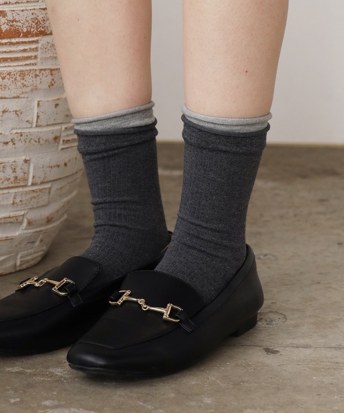 ROOPTOKYO（ループトウキョウ）の「▲配色レイヤードリブソックス（ソックス/靴下・レディース・ライトグレー/ブラウン/ダークグレー/ホワイト系/ブラック/カーキ・FREE）」の19枚目の写真