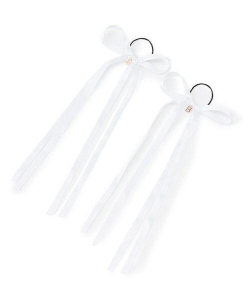 by LOVEiT（バイラビット）の「リボンポニー2P（ヘアゴム・キッズ・ホワイト/ベージュ/ブラック・FREE）」の2枚目の写真