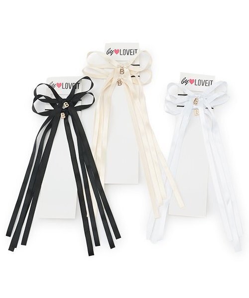 by LOVEiT（バイラビット）の「リボンポニー2P（ヘアゴム・キッズ・ホワイト/ベージュ/ブラック・FREE）」の7枚目の写真