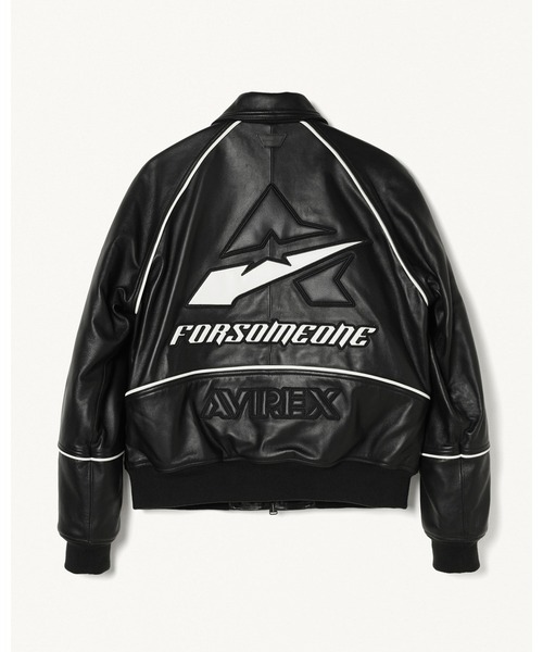 セール】FORSOMEONE AVIREX LEATHER JACKET（スタジャン）｜FORSOMEONE