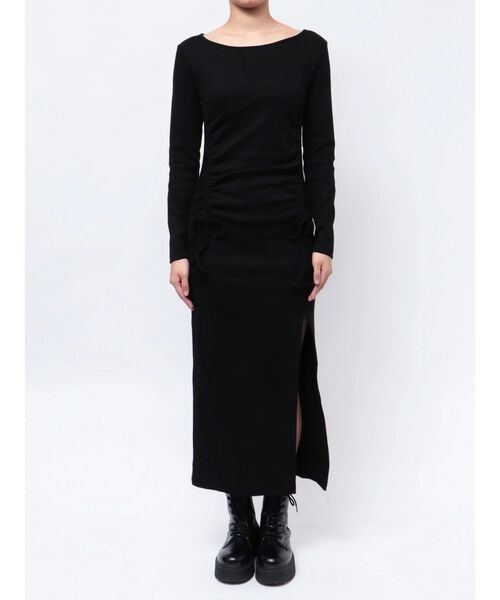 EVRIS(エヴリス)の「ドロストギャザーロングワンピース(ワンピース・レディース・ブラック/ブルー/チャコールグレー・FREE)」の15枚目の写真