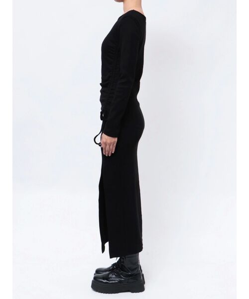 EVRIS(エヴリス)の「ドロストギャザーロングワンピース(ワンピース・レディース・ブラック/ブルー/チャコールグレー・FREE)」の14枚目の写真