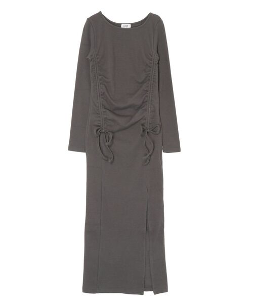 EVRIS(エヴリス)の「ドロストギャザーロングワンピース(ワンピース・レディース・ブラック/ブルー/チャコールグレー・FREE)」の5枚目の写真