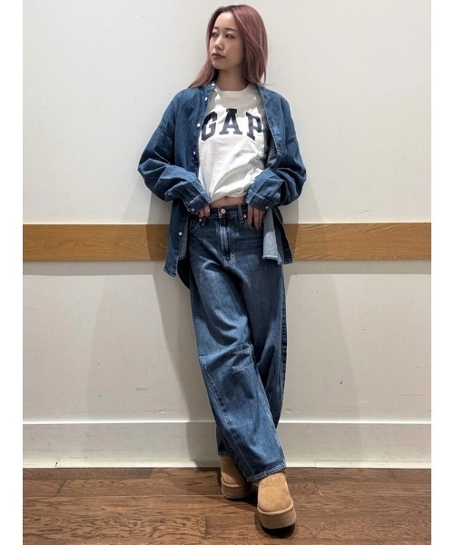 GAP（ギャップ）の「カラーレス デニム ビッグシャツ（シャツ/ブラウス・メンズ・インディゴブルー・M/XS/L/XL/S）」の8枚目の写真